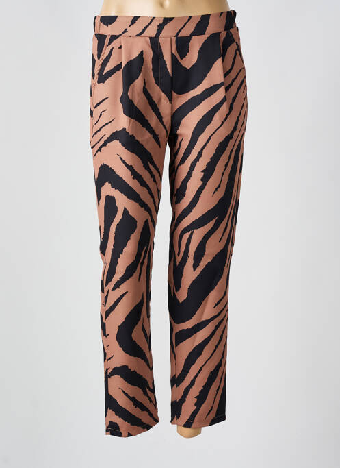 Pantalon droit taille élastique taille normale marron ZABAIONE femme
