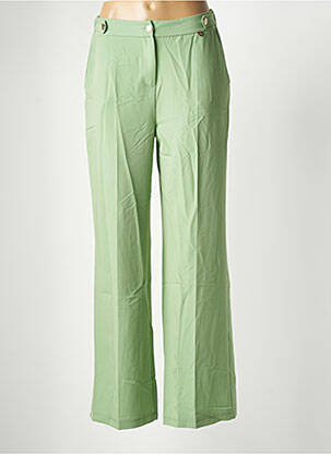 Pantalon flare taille à pinces taille haute vert AMELIE & AMELIE femme