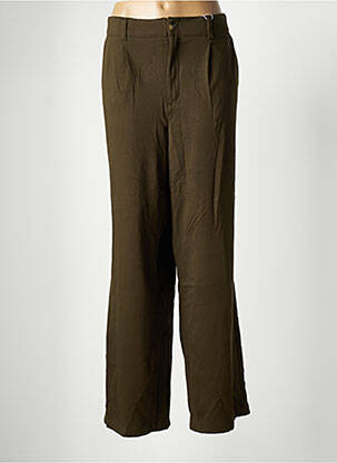 Pantalon large fermeture zippée sous rabat boutonné taille normale vert S.OLIVER femme