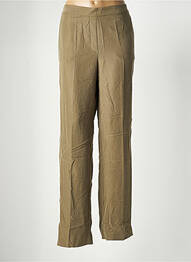 Pantalon droit tissage popeline taille normale vert MANGO femme