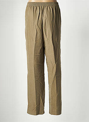 Pantalon droit tissage popeline taille normale vert MANGO femme