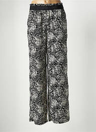 Pantalon large tissage popeline taille haute noir LE TEMPS DES CERISES femme
