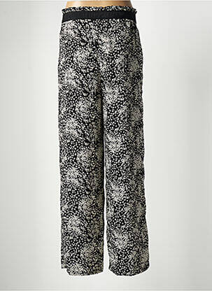 Pantalon large tissage popeline taille haute noir LE TEMPS DES CERISES femme
