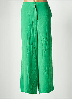 Pantalon large fermeture zippée sous rabat boutonné taille haute vert JACQUELINE DE YONG femme
