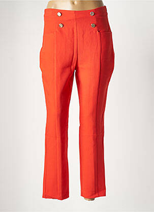 Pantalon 7/8 taille haute taille haute orange MORGAN femme