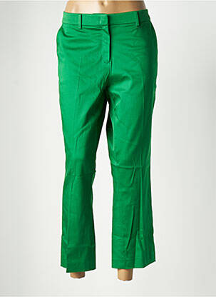 Pantalon chino tissage popeline taille normale vert MORE & MORE femme