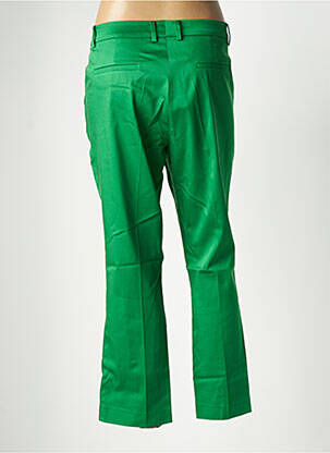 Pantalon chino tissage popeline taille normale vert MORE & MORE femme