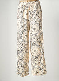 Pantalon large tissage crêpe taille haute beige VERO MODA femme