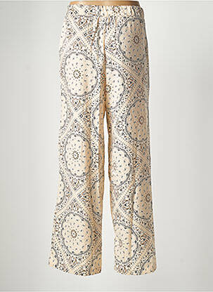 Pantalon large tissage crêpe taille haute beige VERO MODA femme
