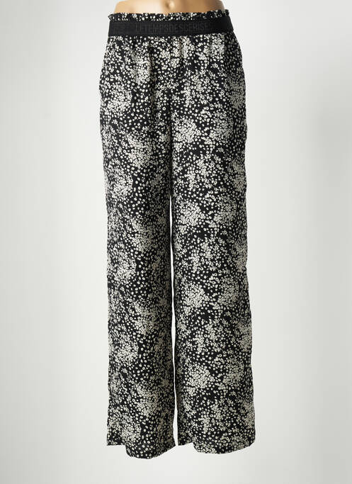 Pantalon large tissage popeline taille haute noir LE TEMPS DES CERISES femme
