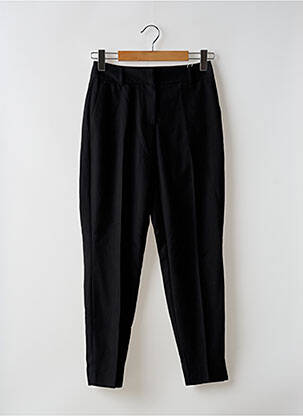 Pantalon droit fermeture zippée sous rabat avec crochet noir ONLY femme