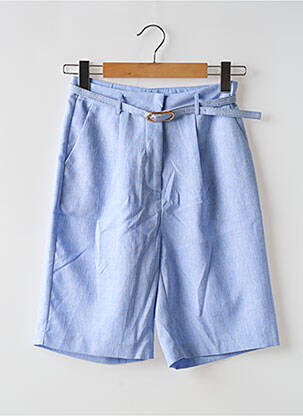 Bermuda taille à pinces taille haute bleu LILI SIDONIO femme