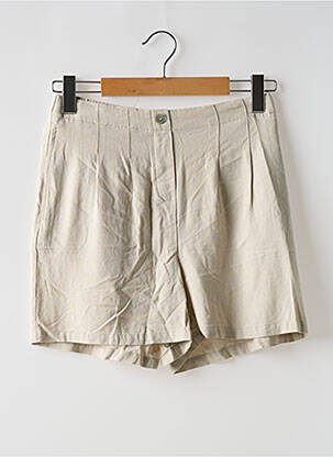 Short taille élastique taille haute beige VERO MODA femme