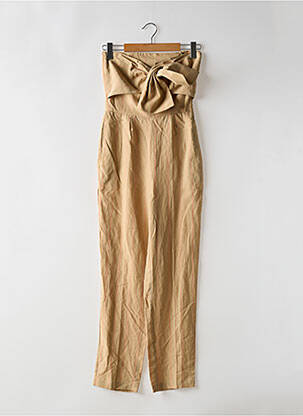 Combi-pantalon fermeture zippée au dos sans manche beige GUESS femme