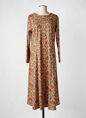Robe longue manches longues manches longues marron MD'M femme