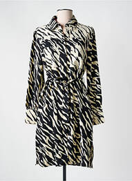 Robe mi-longue imprimé fantaisie manches longues noir LOLA CASADEMUNT femme