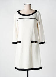 Robe mi-longue manches longues manches longues blanc ELEONORA AMADEI femme