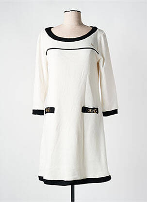 Robe mi-longue manches longues manches longues blanc ELEONORA AMADEI femme
