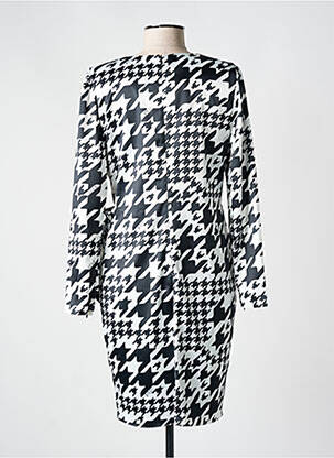 Robe courte fermeture zippée au dos manches longues noir LESLIE femme