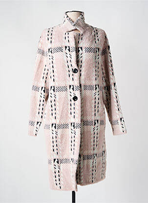 Manteau long coupe droite sans capuche rose PASSIONI femme