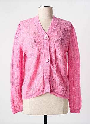 Gilet manches longues coupe cintrée rose MARIA BELLENTANI femme