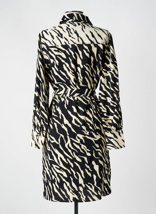 Robe mi-longue imprimé fantaisie manches longues noir LOLA CASADEMUNT femme