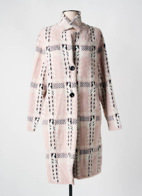 Manteau long rose PASSIONI pour femme