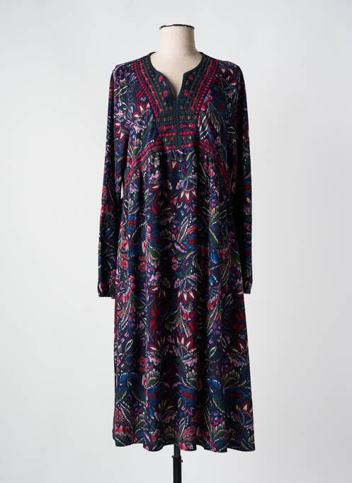 Robe longue bleu PALME pour femme