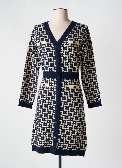 Robe mi-longue bleu LEO & UGO pour femme