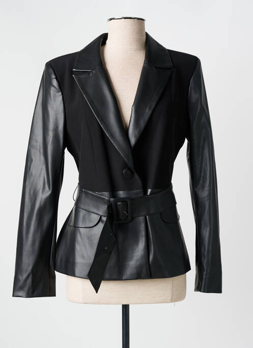 Veste simili cuir noir LESLIE pour femme