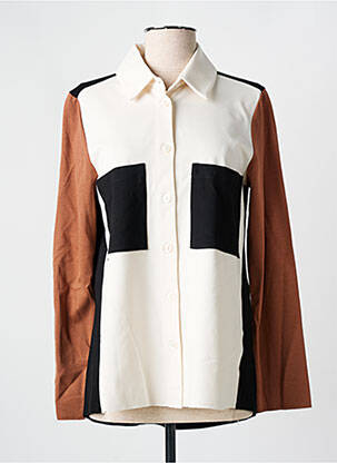 Chemisier coupe droite manches longues blanc MARIA BELLENTANI femme