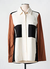 Chemisier coupe droite manches longues blanc MARIA BELLENTANI femme