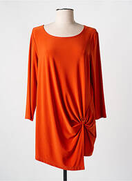 Top col rond manches longues orange JOSEPH RIBKOFF femme