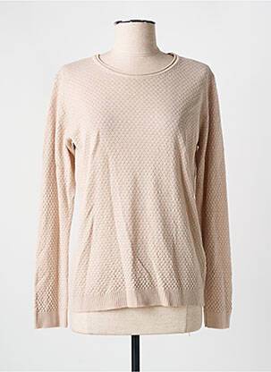 Pull resserrée sur le bas manches longues beige GEVANA femme