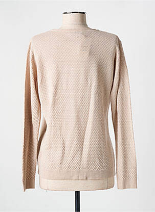 Pull resserrée sur le bas manches longues beige GEVANA femme
