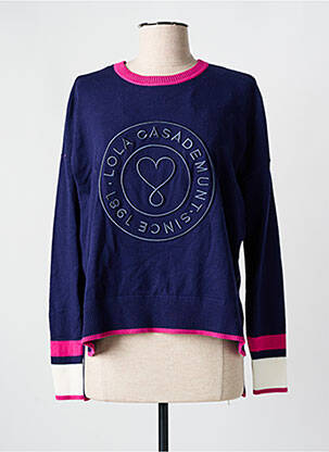 Pull col rond manches longues bleu LOLA CASADEMUNT femme
