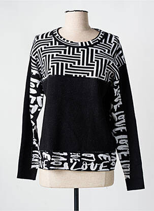 Pull resserrée sur le bas manches longues noir PASSIONI femme