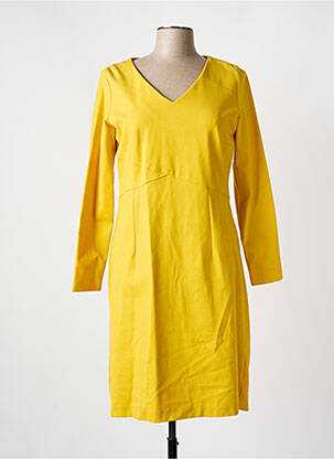 Robe longue coupe cintrée manches longues jaune PAUSE CAFE femme