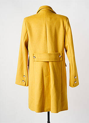Manteau long coupe cintrée sans capuche jaune LESLIE femme