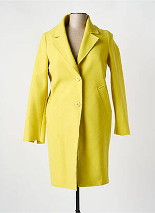 Manteau long coupe cintrée sans capuche jaune ELEONORA AMADEI femme