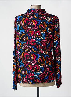 Chemisier tissage crêpe manches longues noir GEVANA femme