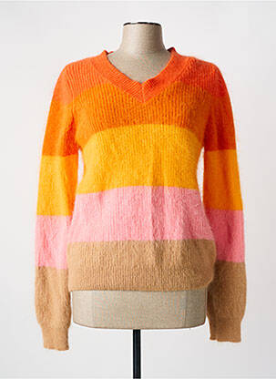 Pull maille ajourée manches longues orange FUEGO WOMAN femme