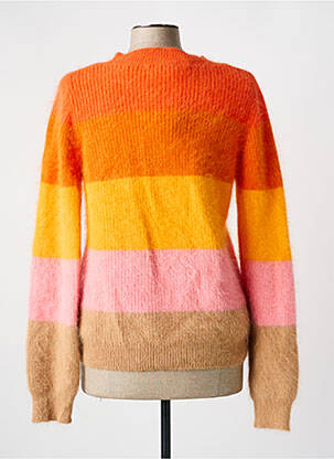 Pull maille ajourée manches longues orange FUEGO WOMAN femme