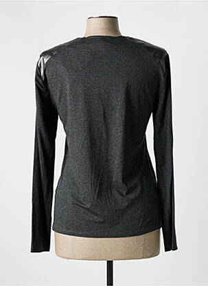 Top col v manches longues gris DIVAS femme