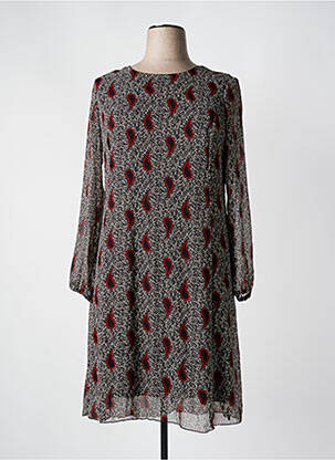 Robe longue manches longues manches longues marron GEVANA femme