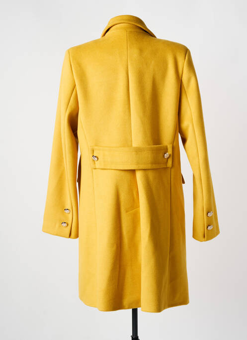 Manteau long coupe cintrée sans capuche jaune LESLIE femme
