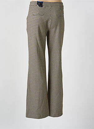Pantalon droit fermeture zippée sous rabat avec crochet beige TONI femme