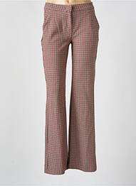 Pantalon droit fermeture zippée sous rabat avec crochet rose TONI femme