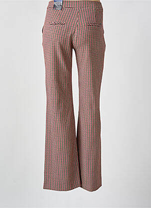 Pantalon droit fermeture zippée sous rabat avec crochet rose TONI femme