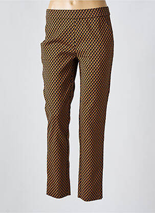 Pantalon droit taille élastique marron TONI femme